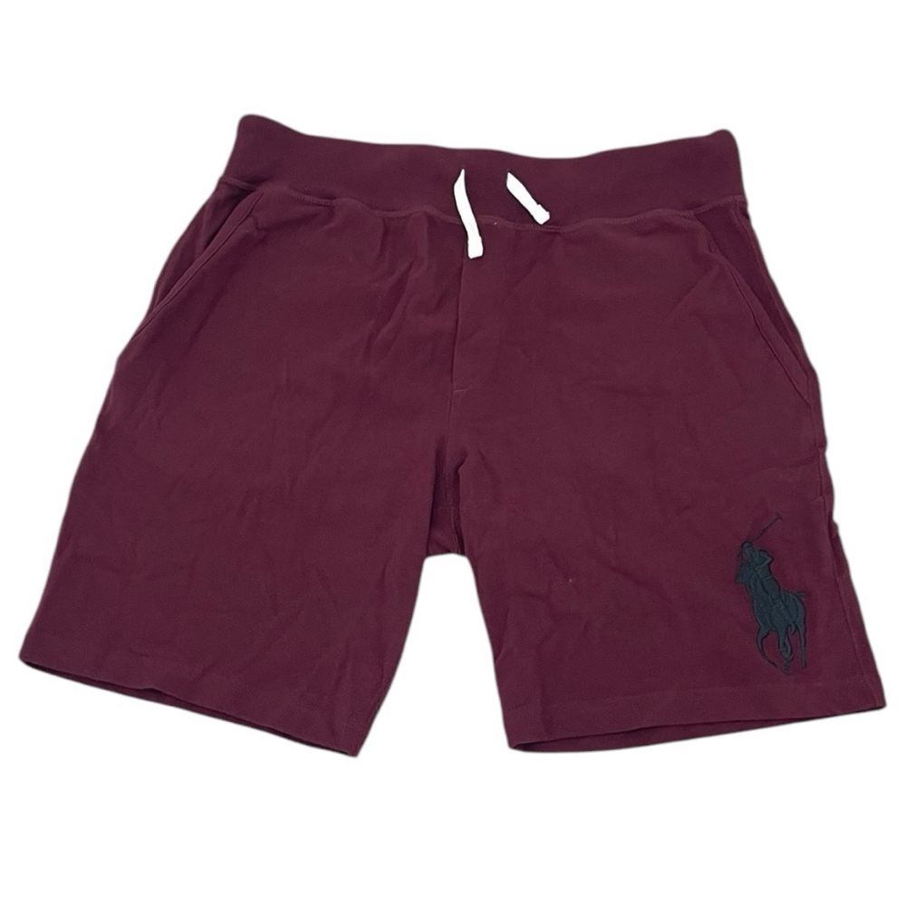 Polo by Ralph Lauren Men's Burgundy Athletic Shorts with Black Pony